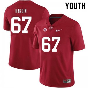 NCAA Youth Alabama Crimson Tide #67 Donovan Hardin Stitched College 2021 Nike Authentic Crimson Football Jersey YC17G46VO